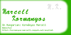 marcell kormanyos business card